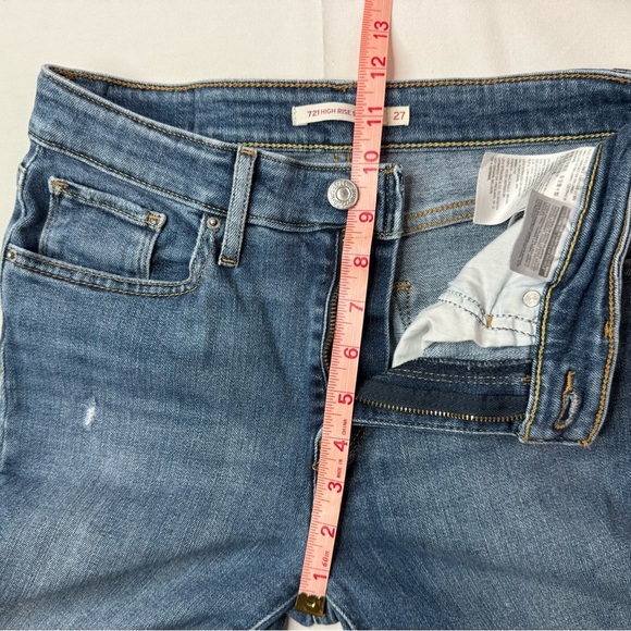 Levi’s 721 High Rise Skinny Distressed Jeans Size 27 - Picture 9 of 11